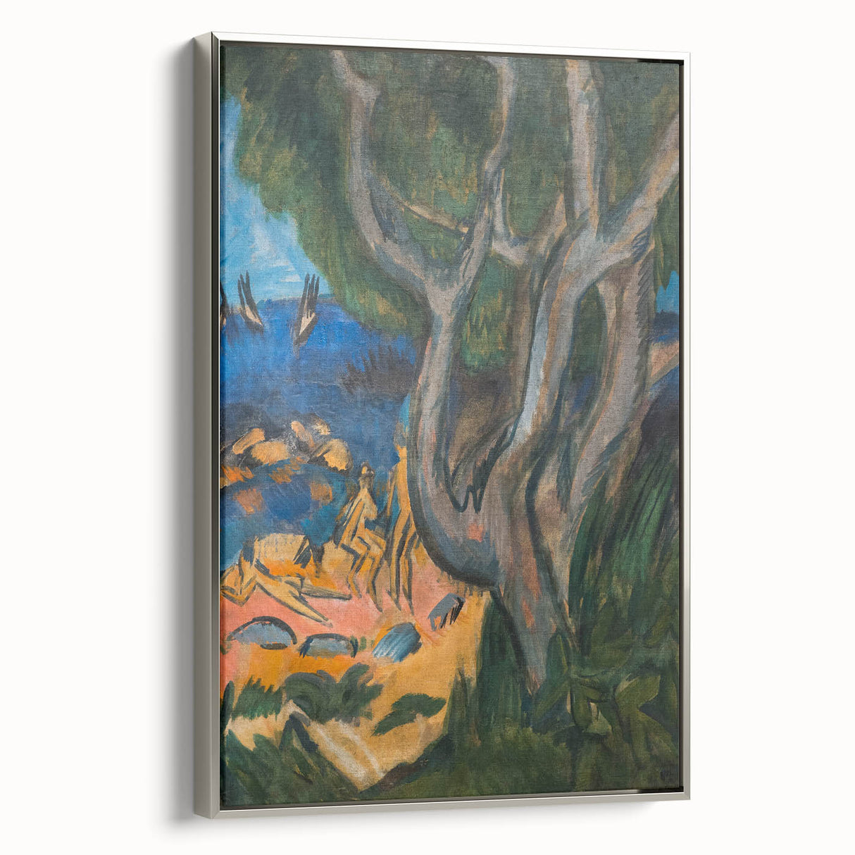 Expressionist Art: Swimmers on Fehmarn Beach | Vibrant Modern Expressionism