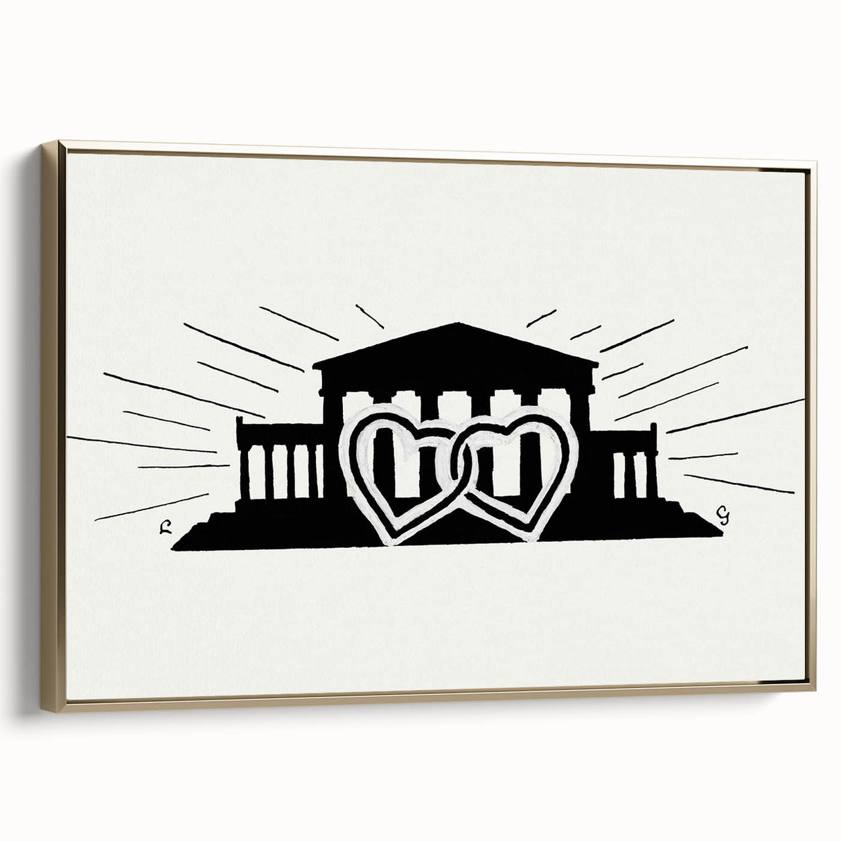 Expressionist Art - Temple with Two Hearts by Leo Gestel Wall Art