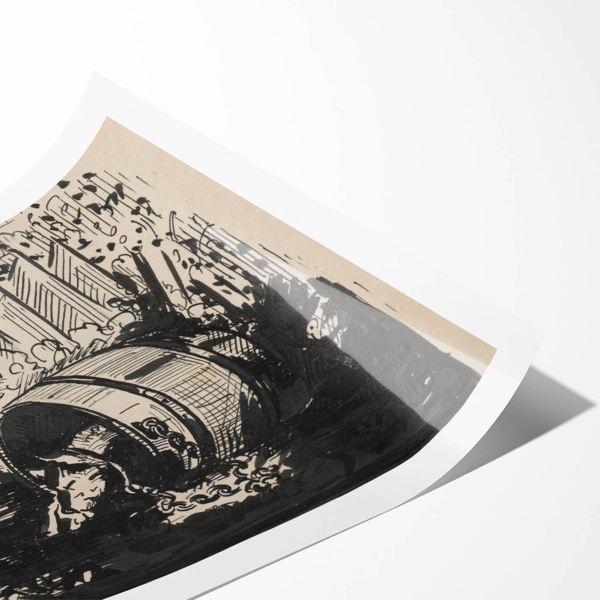 Expressionist Art: The Cock and the Dog | Black and White Abstract Print