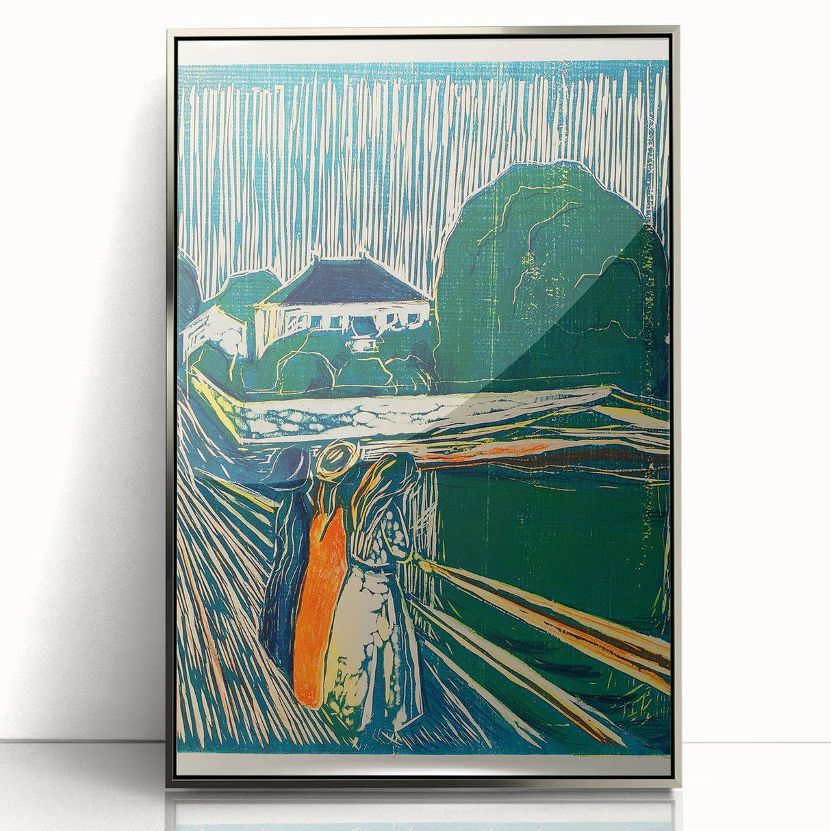 Expressionist Art: The Girls on the Bridge | Vibrant Munch Wall Art