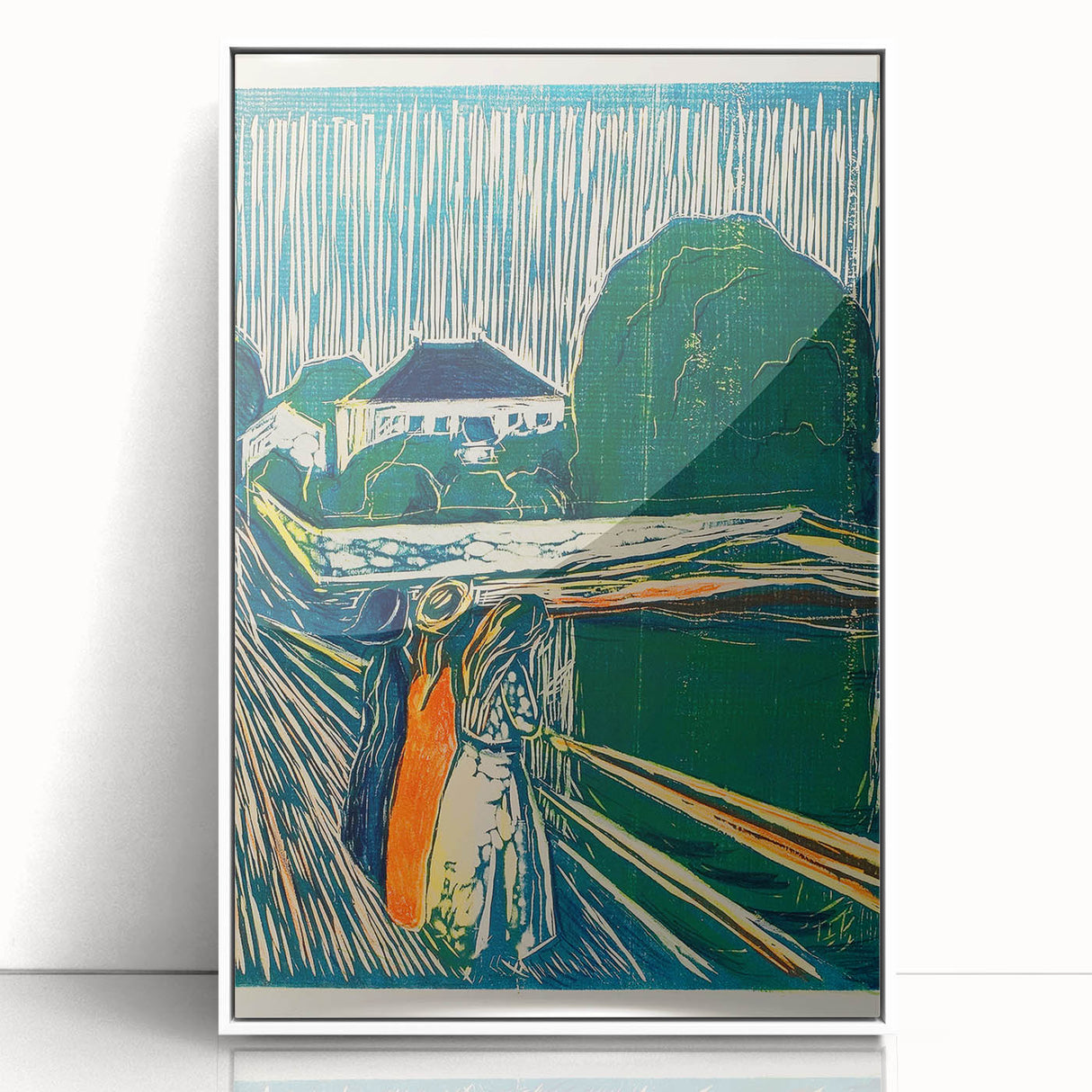 Expressionist Art: The Girls on the Bridge | Vibrant Munch Wall Art