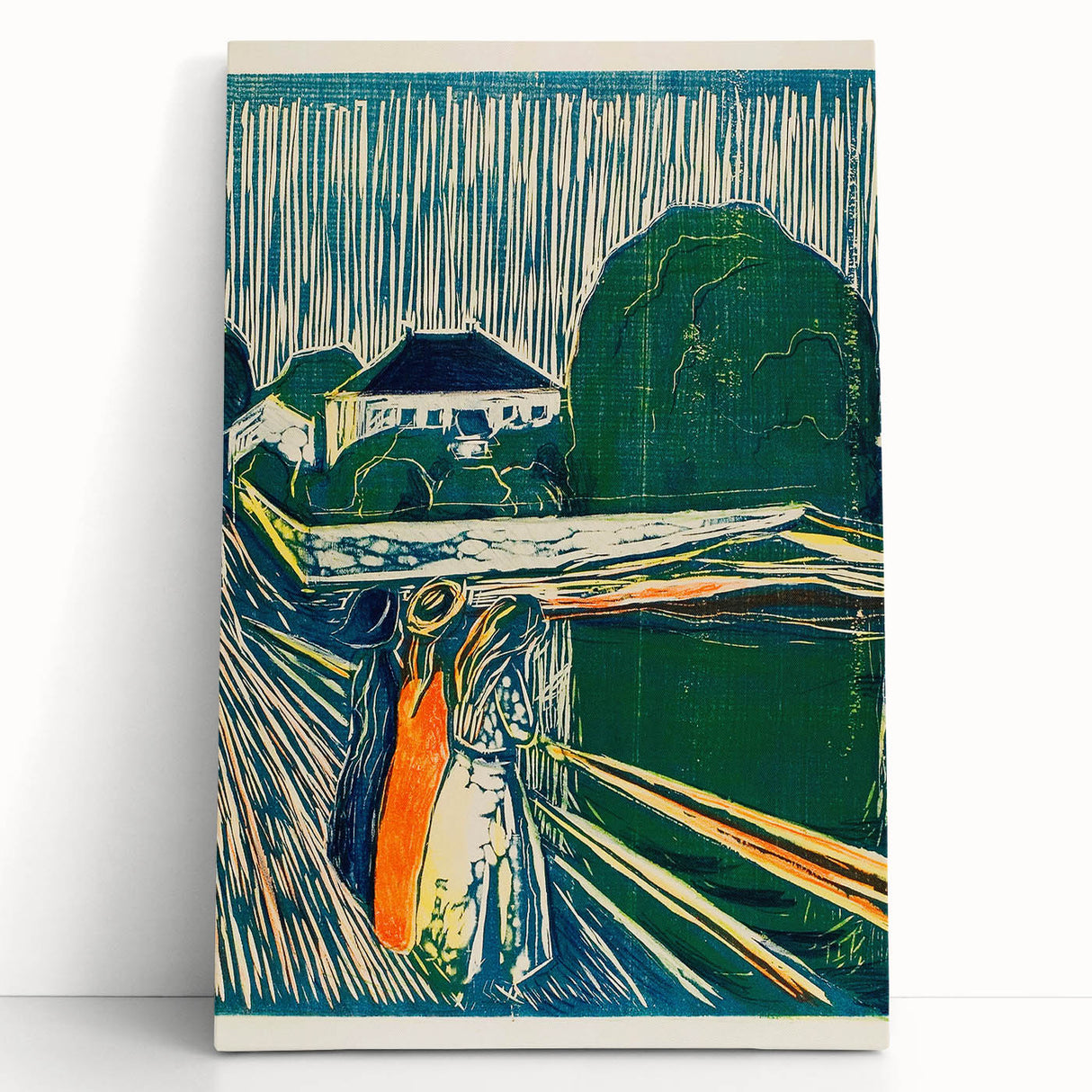 Expressionist Art: The Girls on the Bridge | Vibrant Munch Wall Art