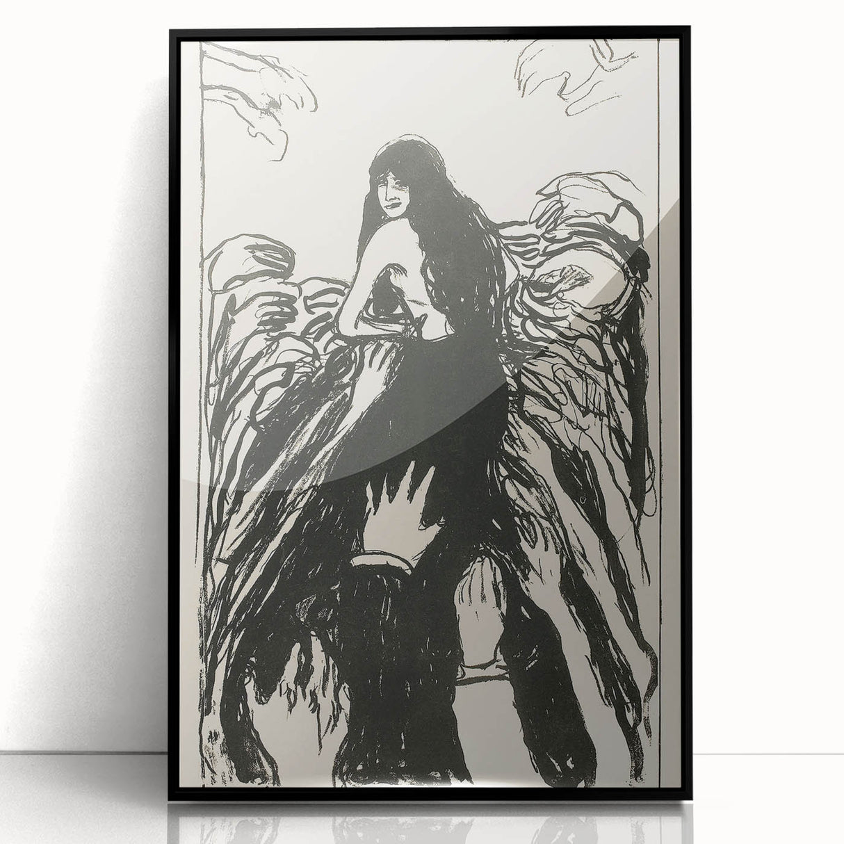 Expressionist Art: The Hands | Bold Black-and-White Munch Print
