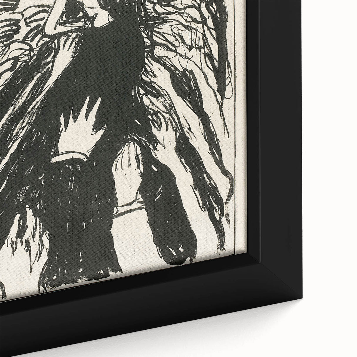 Expressionist Art: The Hands | Bold Black-and-White Munch Print