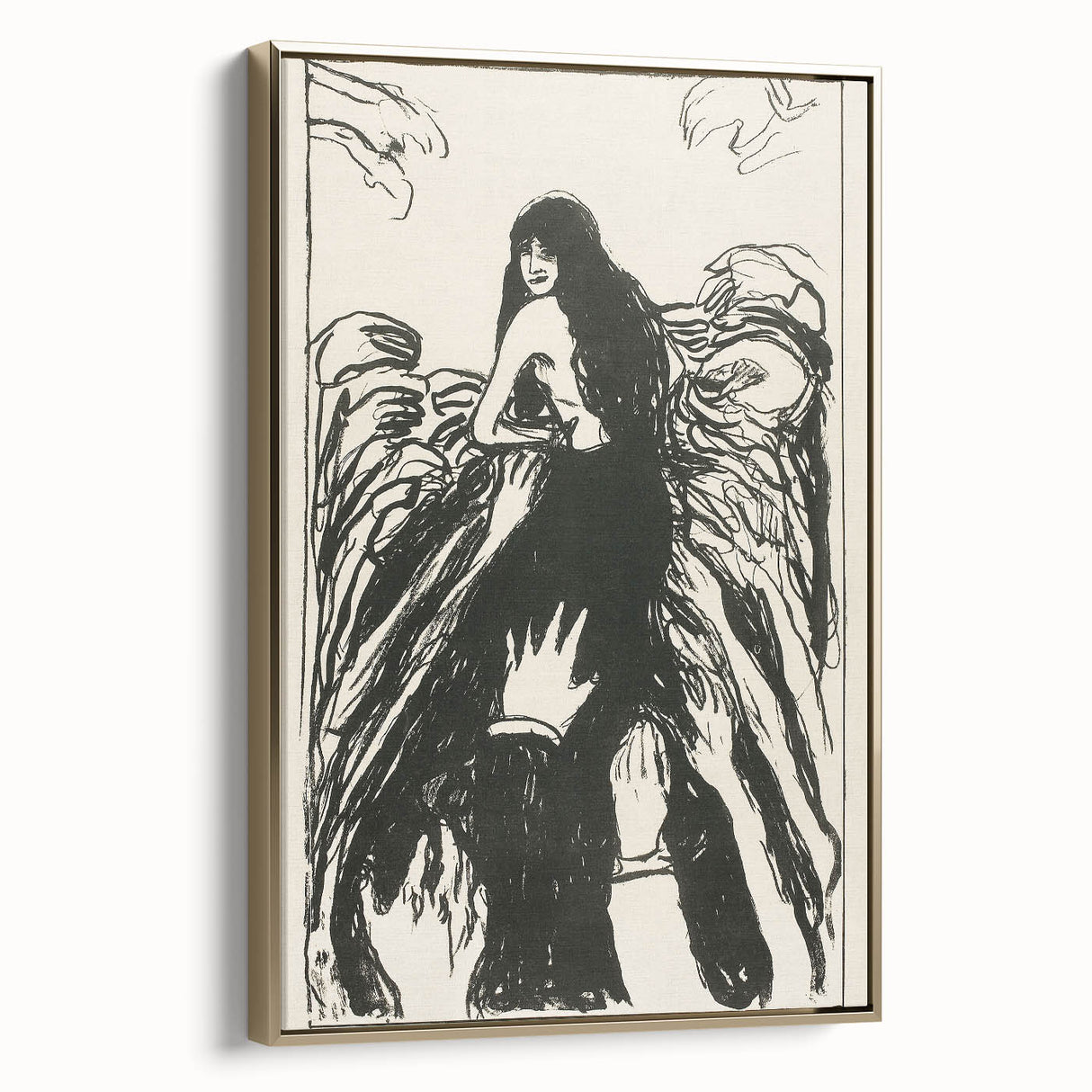 Expressionist Art: The Hands | Bold Black-and-White Munch Print