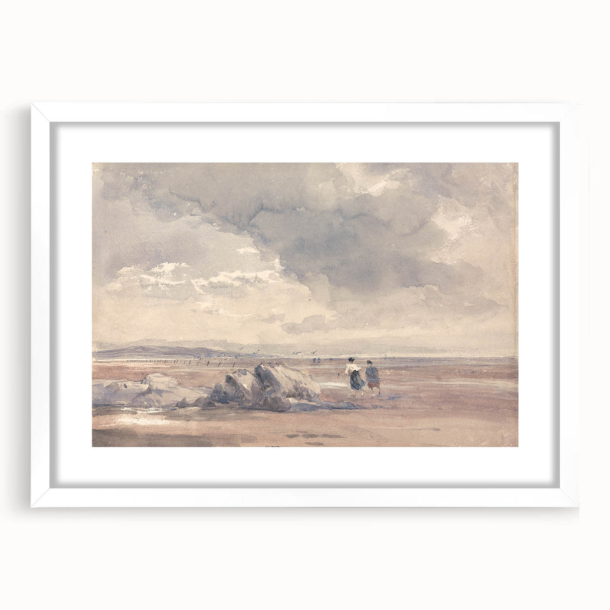 Romanticism Art: On Lancaster Sands at Low Tide Wall Art