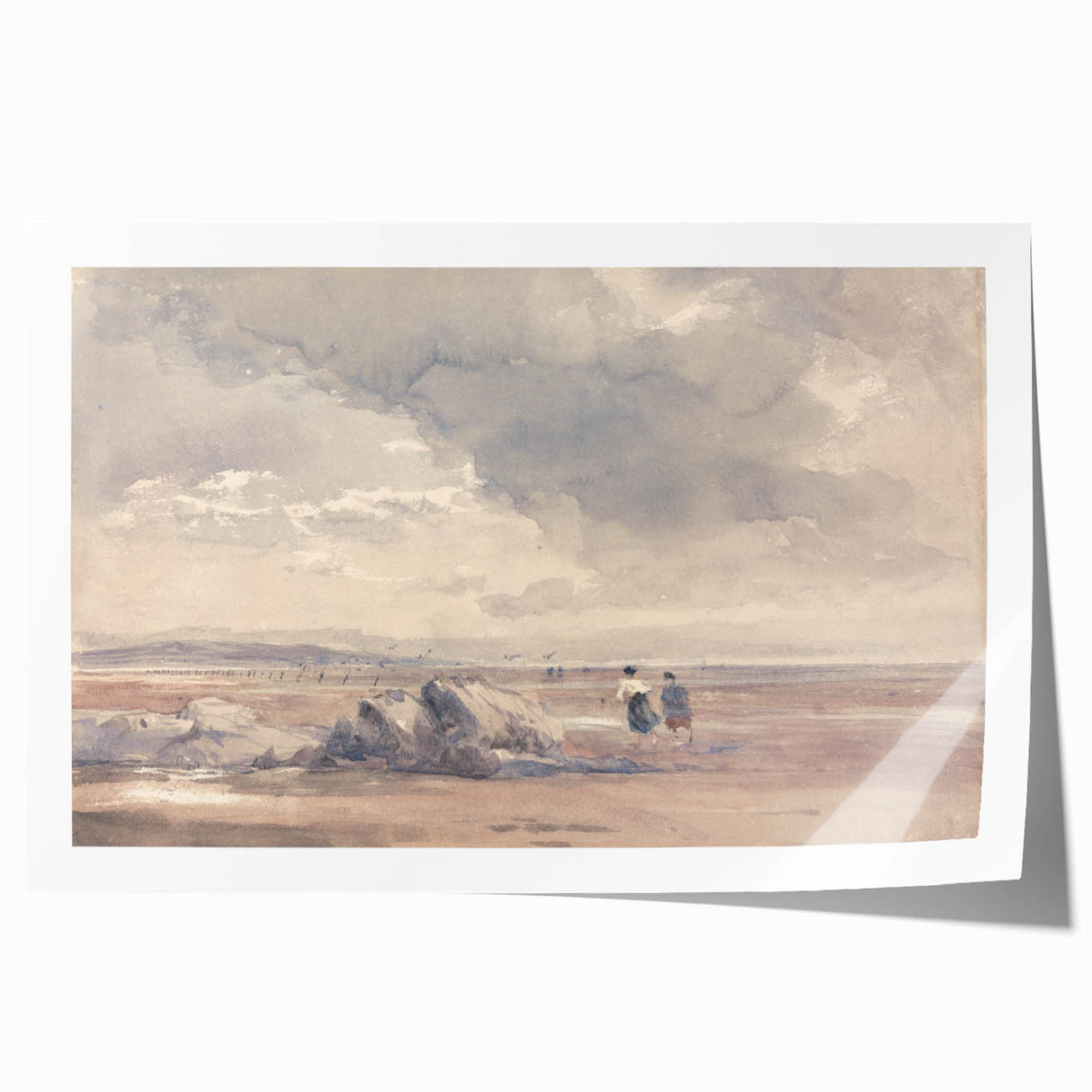 Romanticism Art: On Lancaster Sands at Low Tide Wall Art