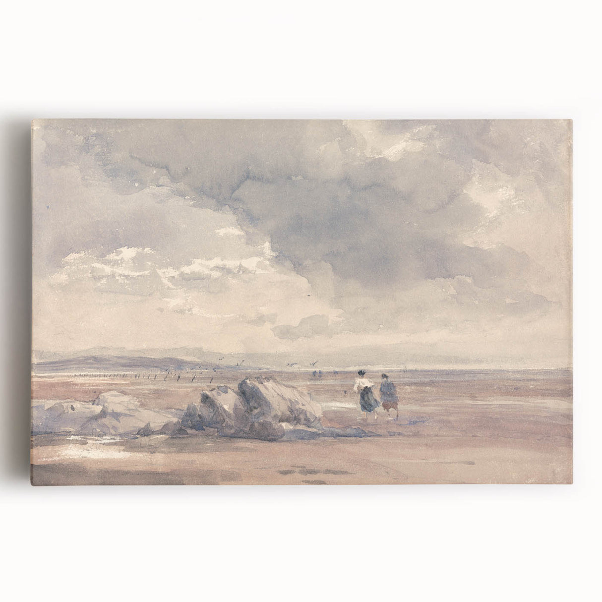 Romanticism Art: On Lancaster Sands at Low Tide Wall Art