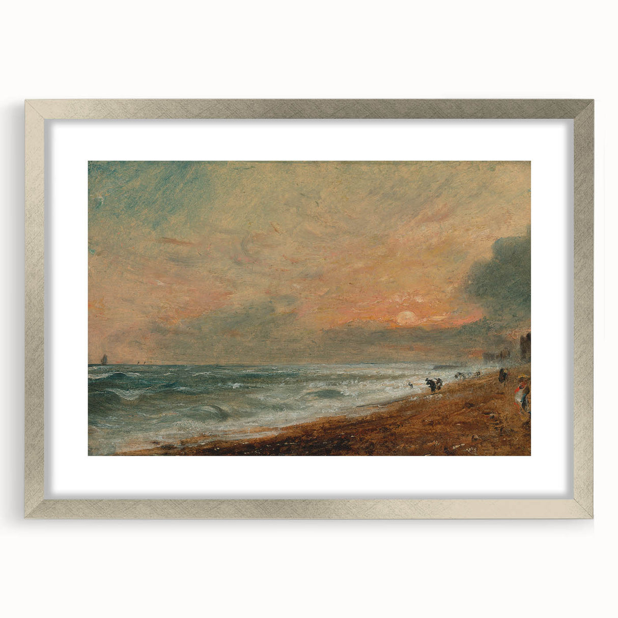 Romanticism Art: Hove Beach by Constable - Seascape Canvas Print