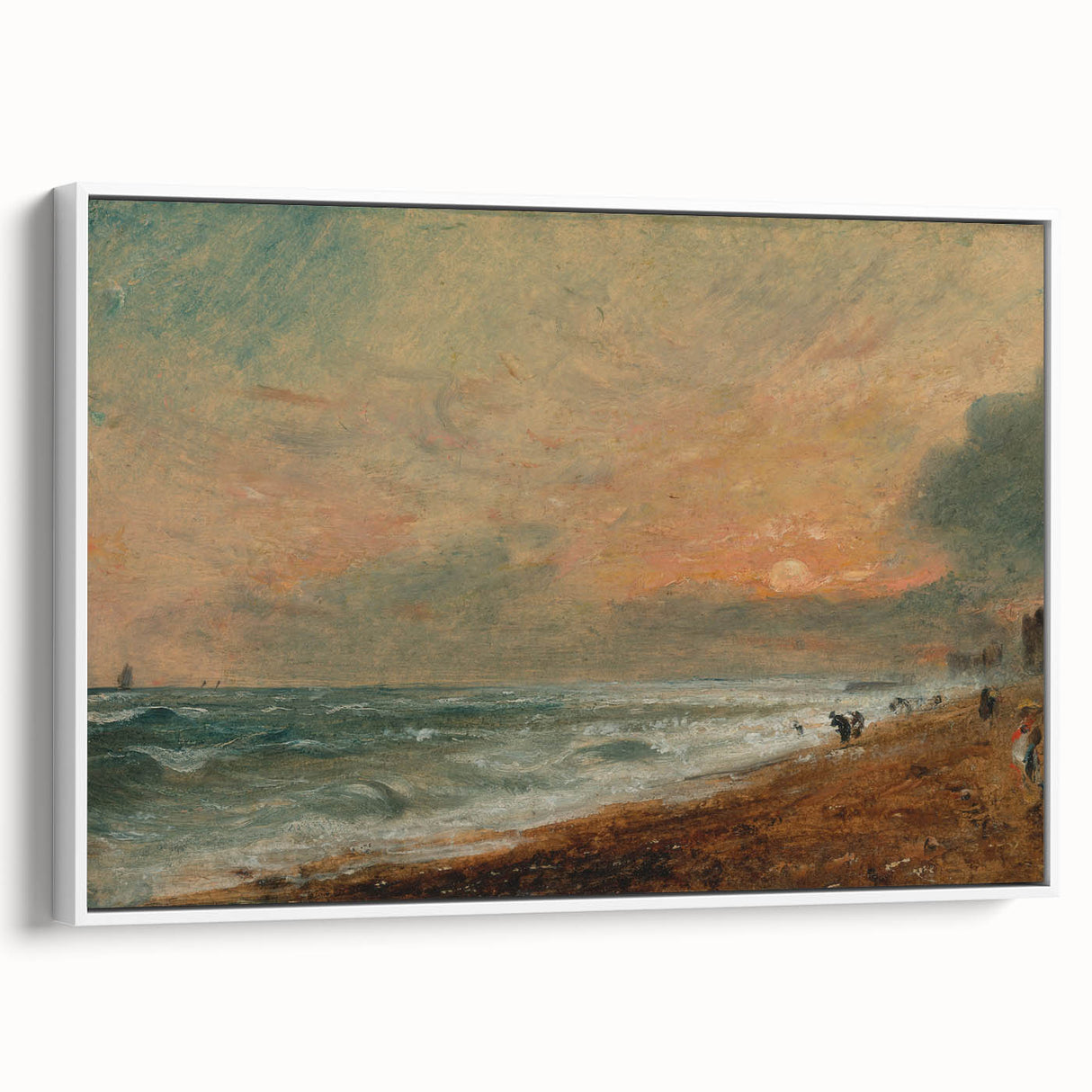 Romanticism Art: Hove Beach by Constable - Seascape Canvas Print