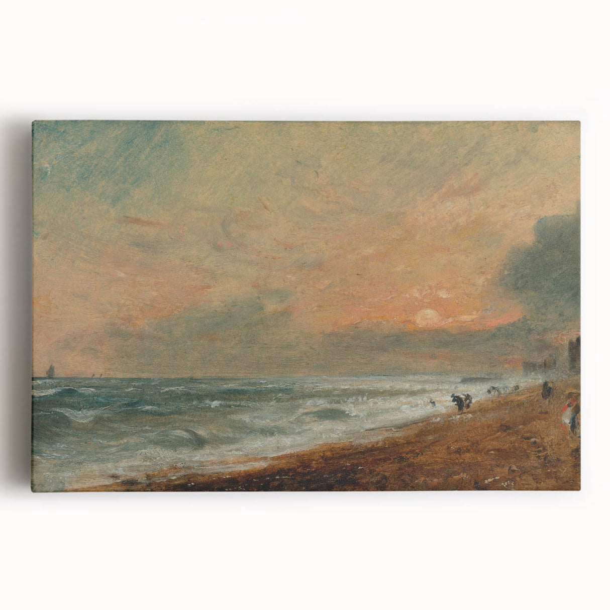 Romanticism Art: Hove Beach by Constable - Seascape Canvas Print