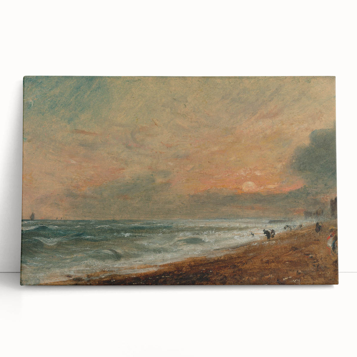 Romanticism Art: Hove Beach by Constable - Seascape Canvas Print