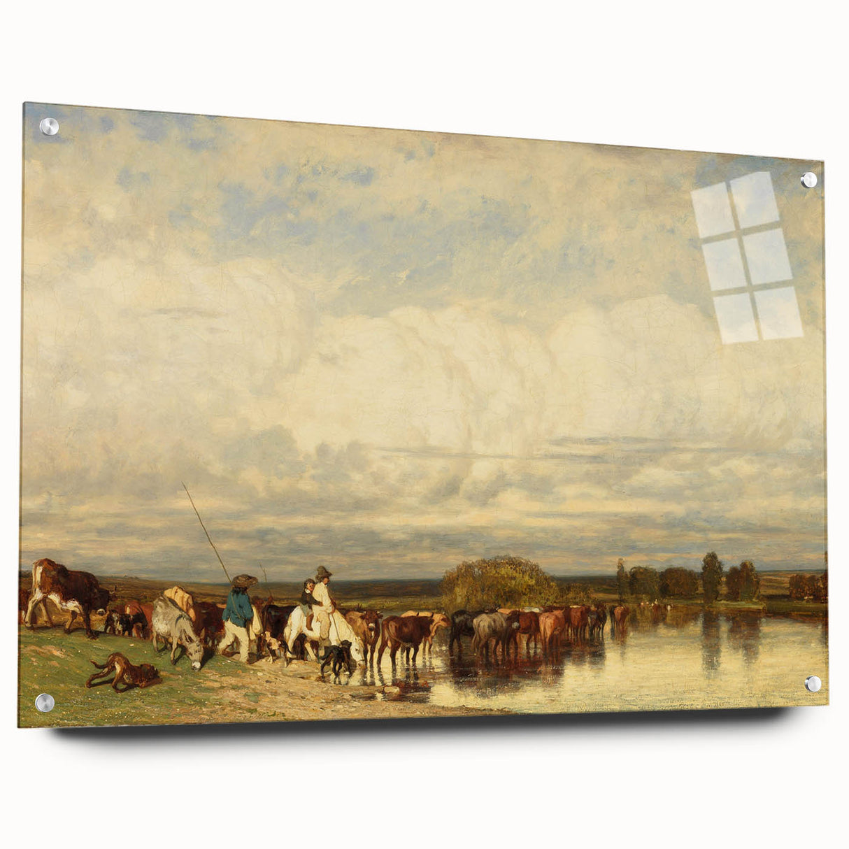 Romanticism Art: Cows Crossing a Ford by Jules Dupré - Classic Print