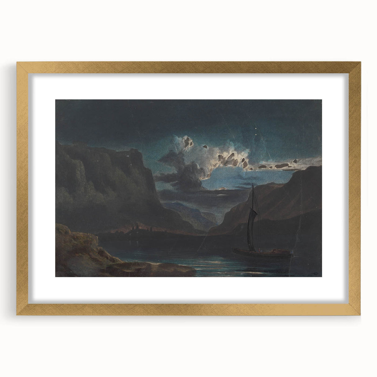 Romanticism Art: New Weir on the Wye - Dramatic Landscape Canvas