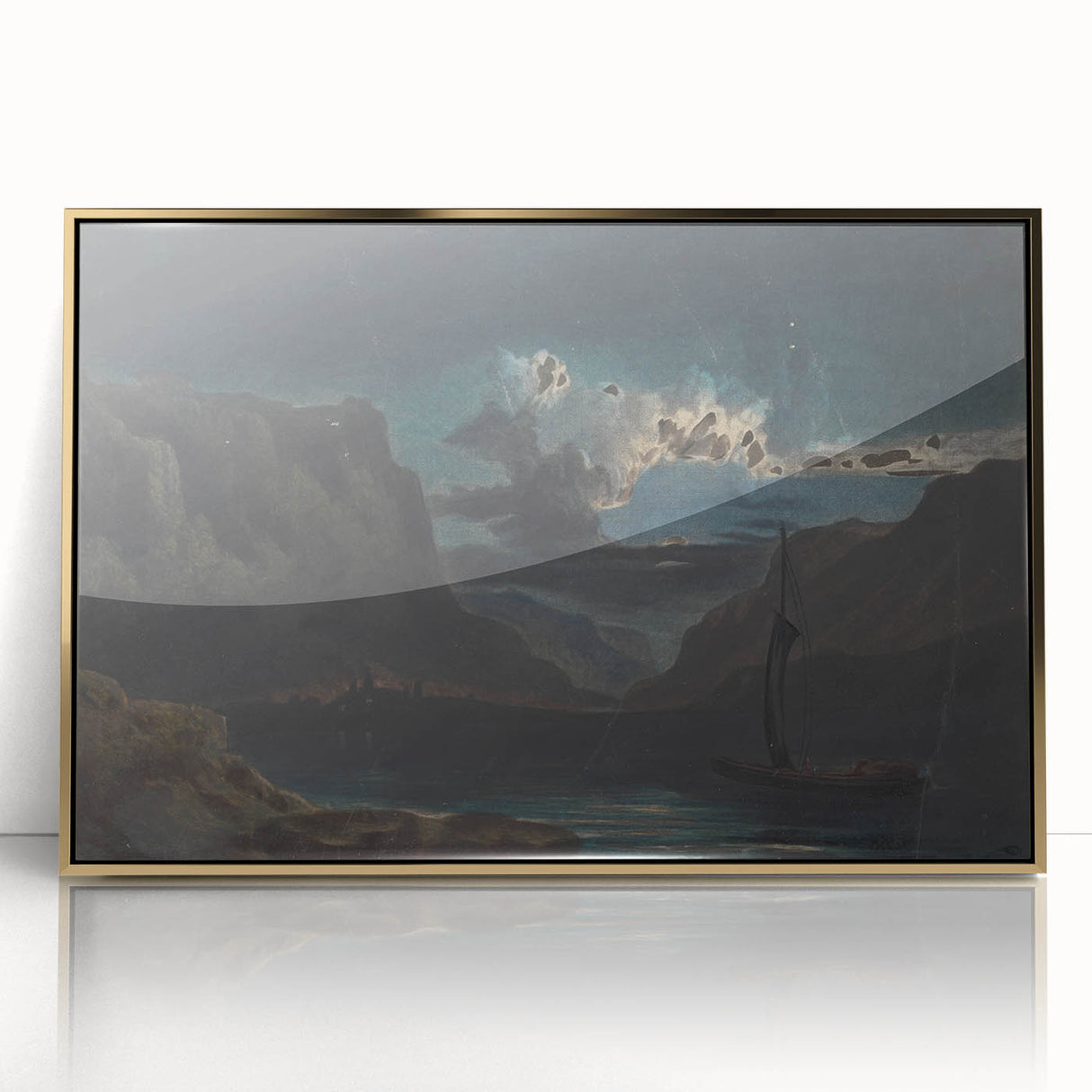 Romanticism Art: New Weir on the Wye - Dramatic Landscape Canvas