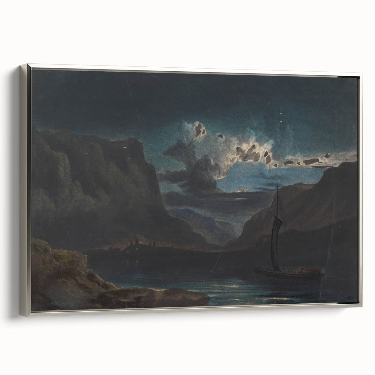 Romanticism Art: New Weir on the Wye - Dramatic Landscape Canvas