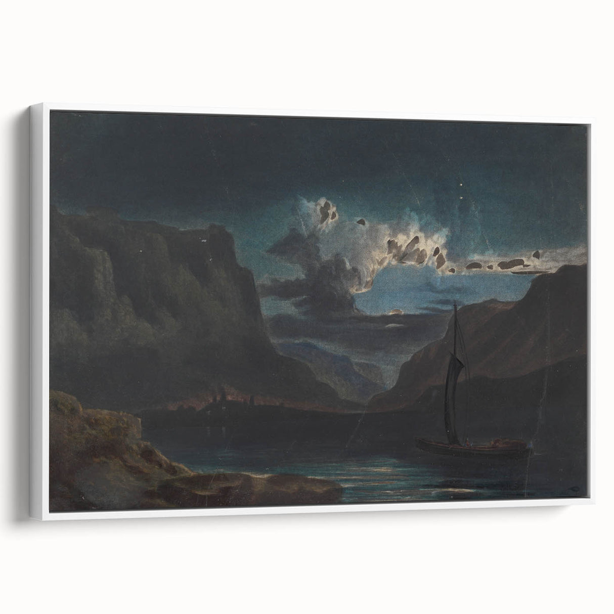 Romanticism Art: New Weir on the Wye - Dramatic Landscape Canvas