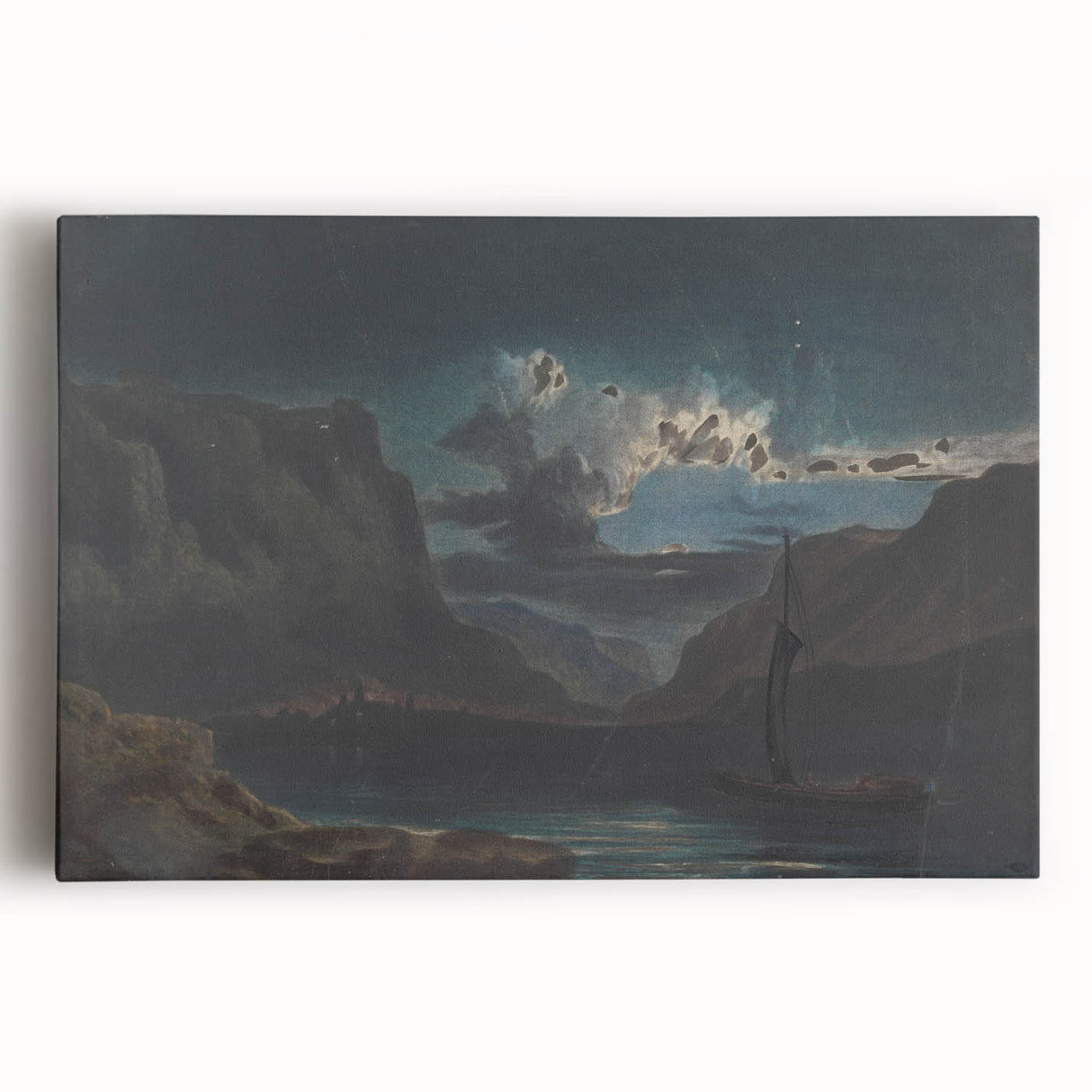 Romanticism Art: New Weir on the Wye - Dramatic Landscape Canvas