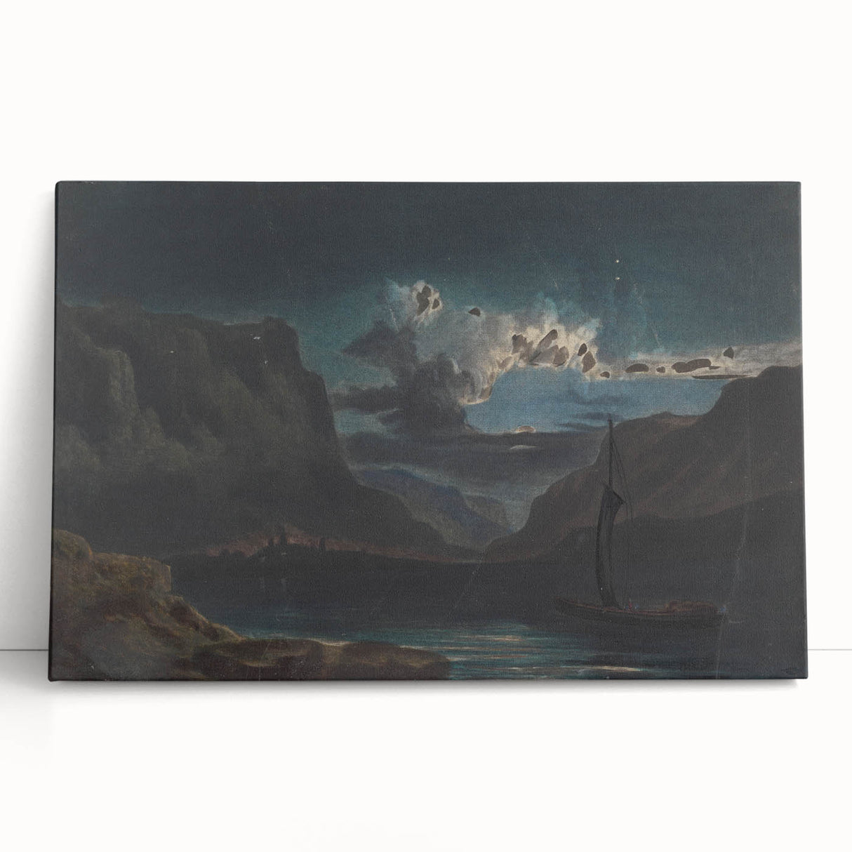 Romanticism Art: New Weir on the Wye - Dramatic Landscape Canvas