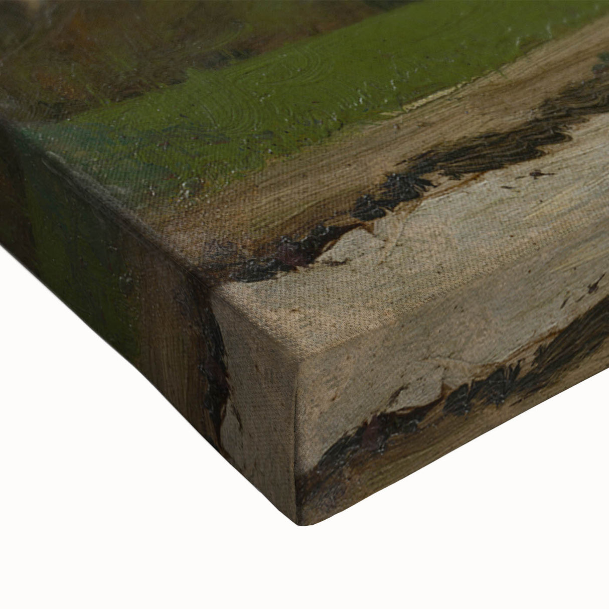 Romanticism Art: Poprad River Shore by Mednyánszky - Landscape Canvas