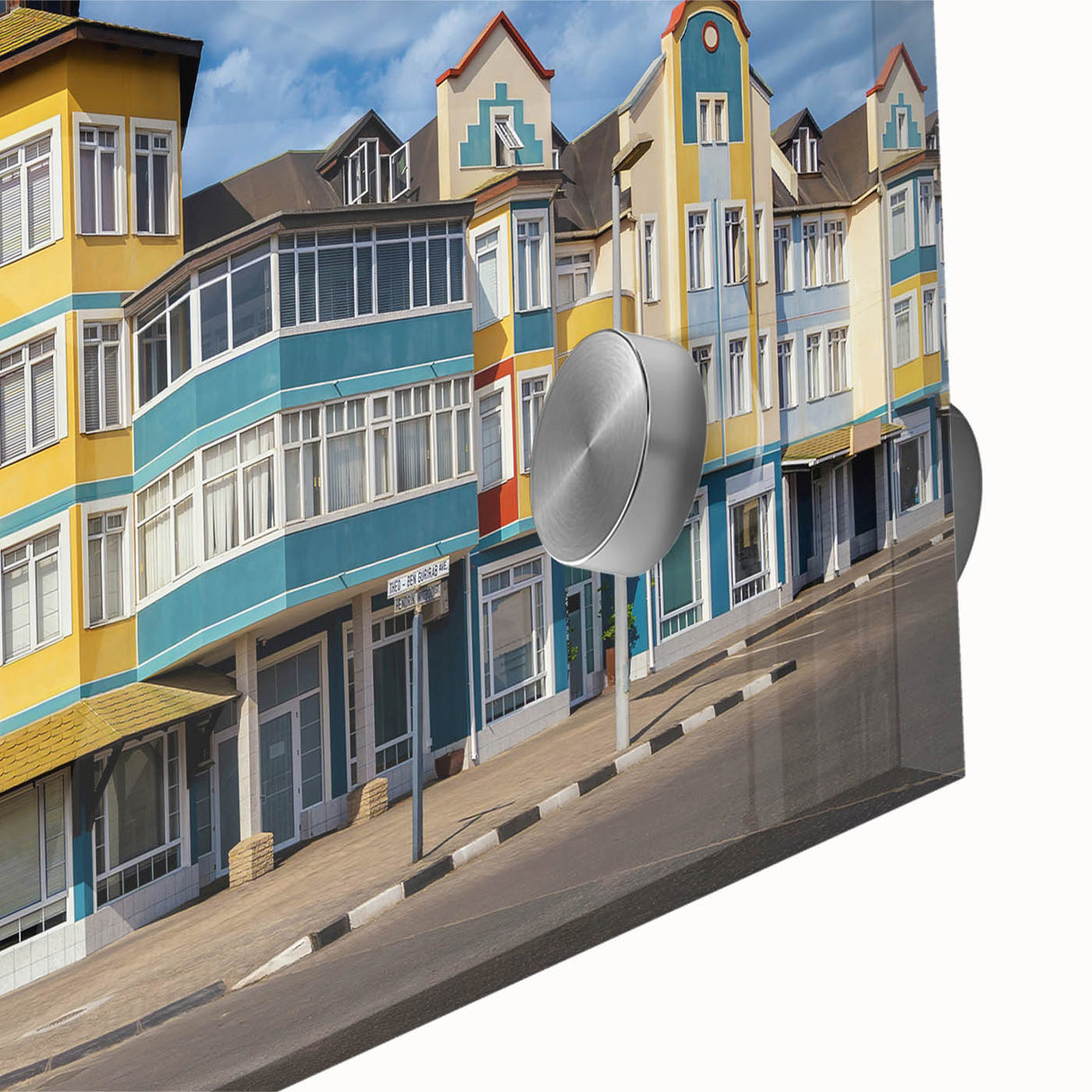 Large abstract depiction of Namibian scenery in muted earth tones on acrylic glass, suitable for dining room art.