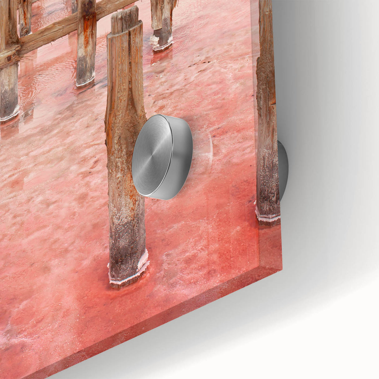 Large abstract wall art depicting Yucatan scenery in muted earth tones on acrylic glass, suitable for dining room ambiance.