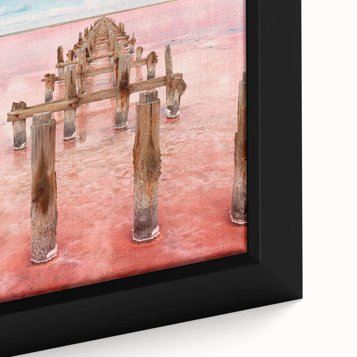 Extra large framed canvas featuring a textured depiction of Yucatan, Mexico with vibrant, colorful art on a black background.