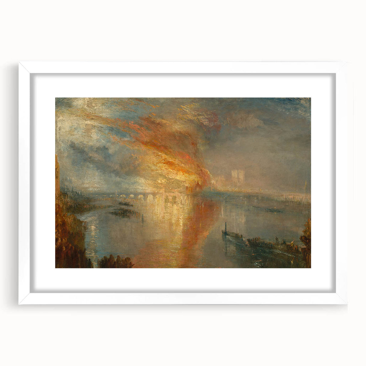 Romanticism Art: Burning of Parliament by Turner - Dramatic Canvas