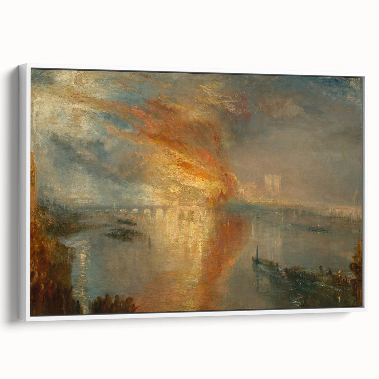 Romanticism Art: Burning of Parliament by Turner - Dramatic Canvas