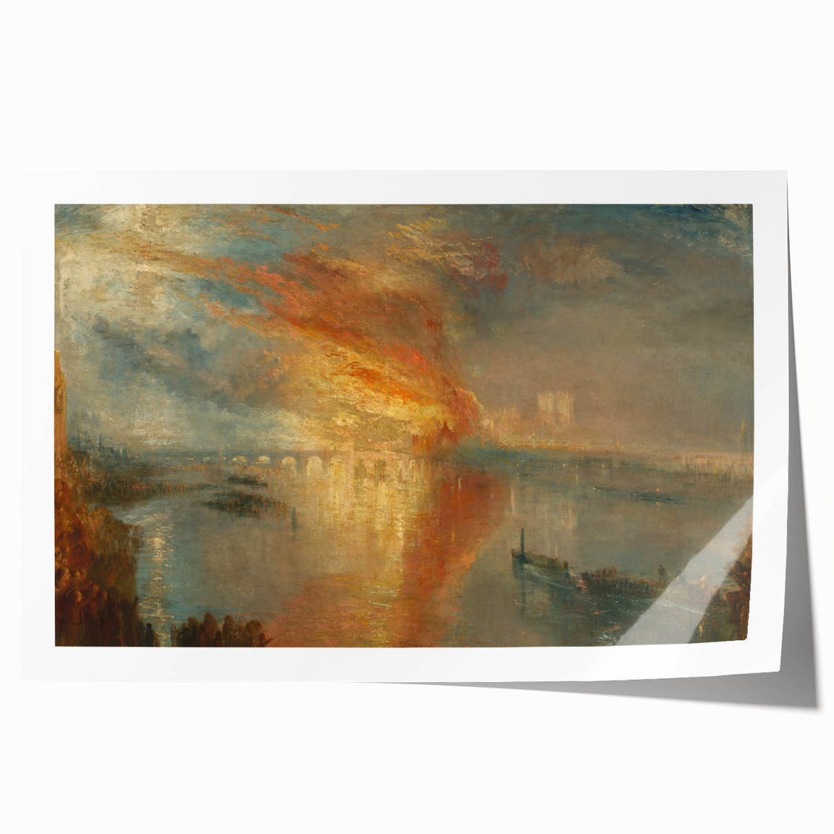 Romanticism Art: Burning of Parliament by Turner - Dramatic Canvas
