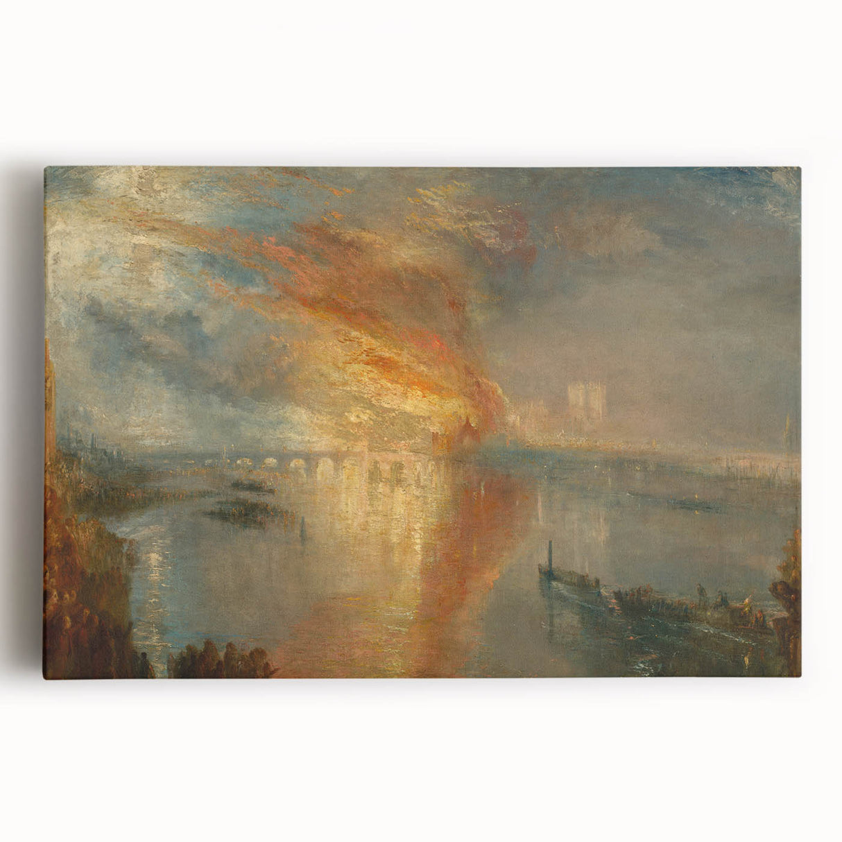Romanticism Art: Burning of Parliament by Turner - Dramatic Canvas