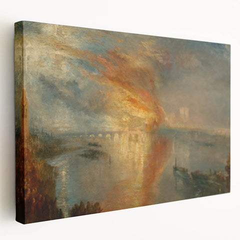 Romanticism Art: Burning of Parliament by Turner - Dramatic Canvas