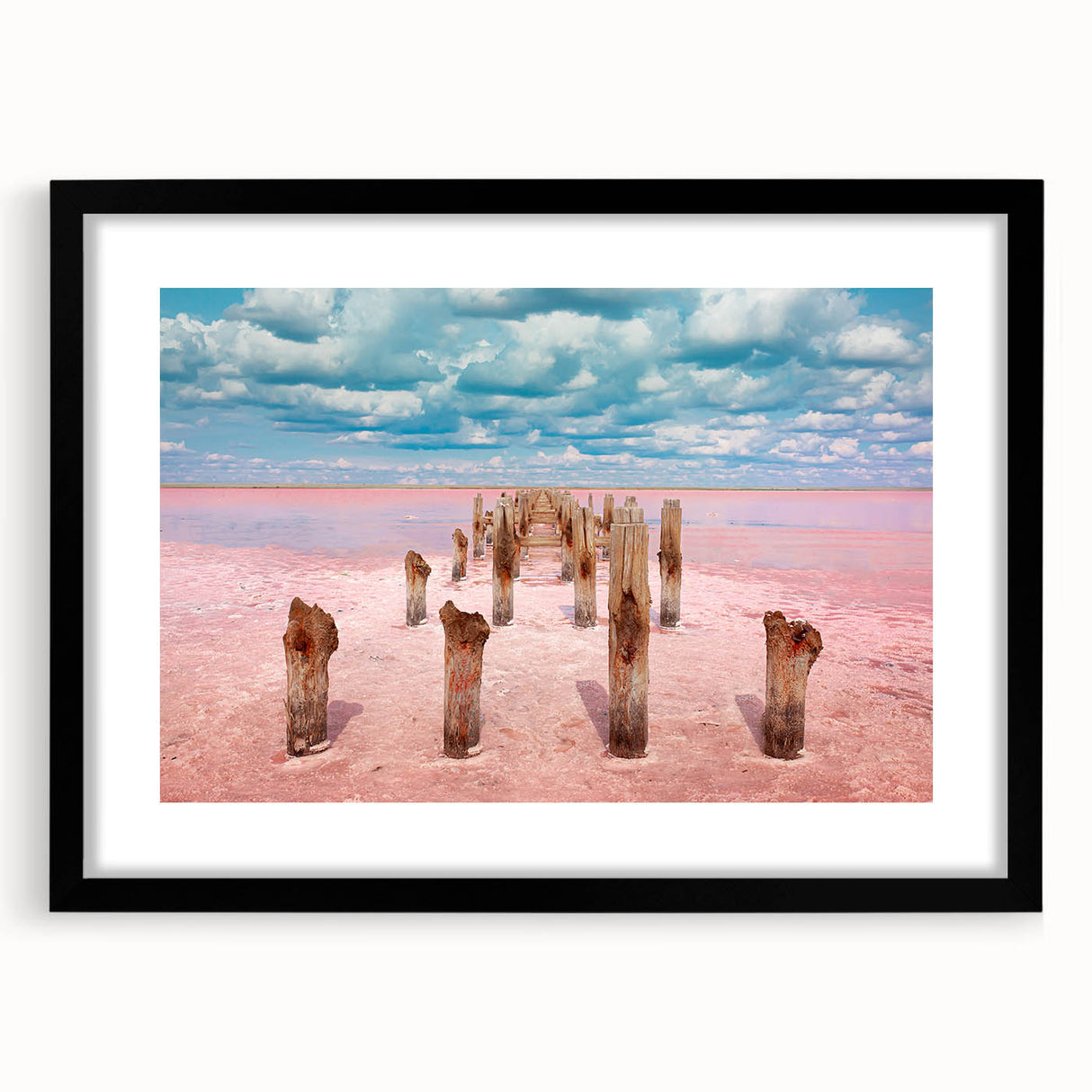 Extra large framed abstract art print depicting vibrant, colorful Yucatan scenery on textured canvas.