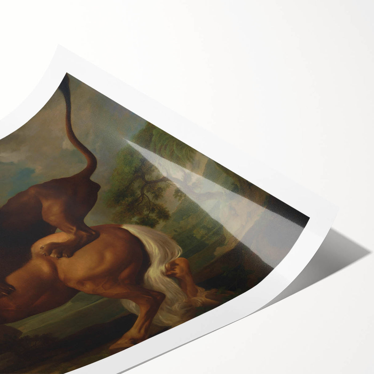 Romanticism Art: Lion Attacking a Horse by Stubbs - Wildlife Canvas Print