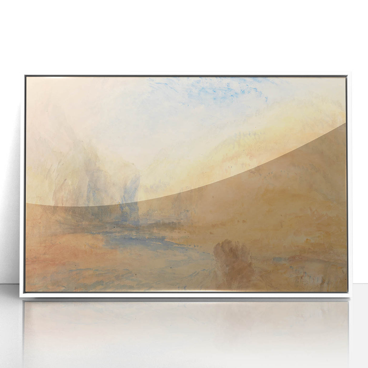 Romantic Art Prints: Serene Mountain Landscape with Lake