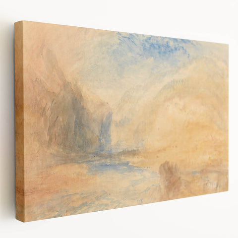 Romantic Art Prints: Serene Mountain Landscape with Lake