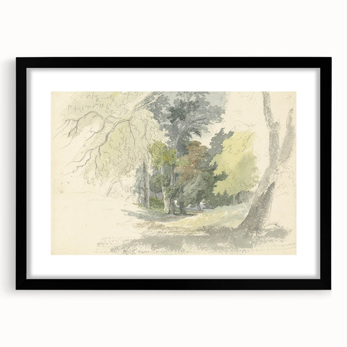 Classic Romantic Paintings: Peaceful Woodland Glade Illustration