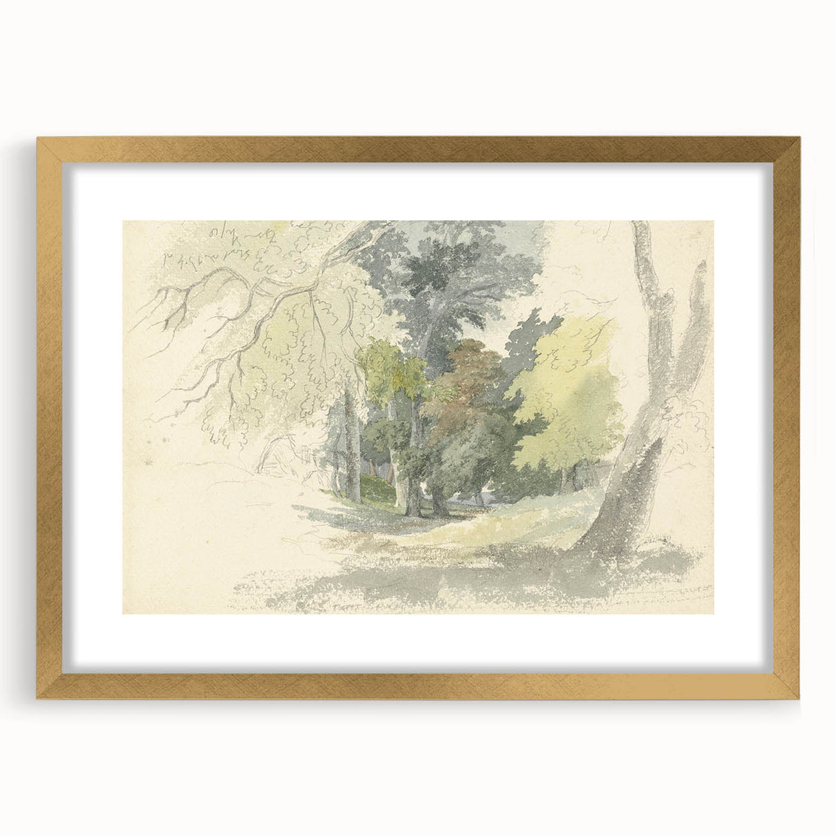 Classic Romantic Paintings: Peaceful Woodland Glade Illustration