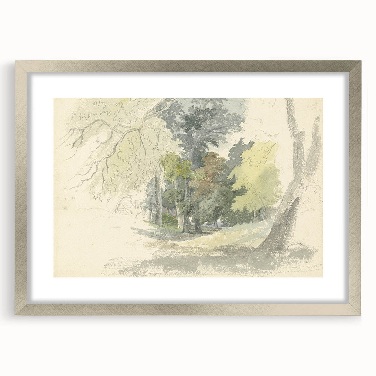Classic Romantic Paintings: Peaceful Woodland Glade Illustration