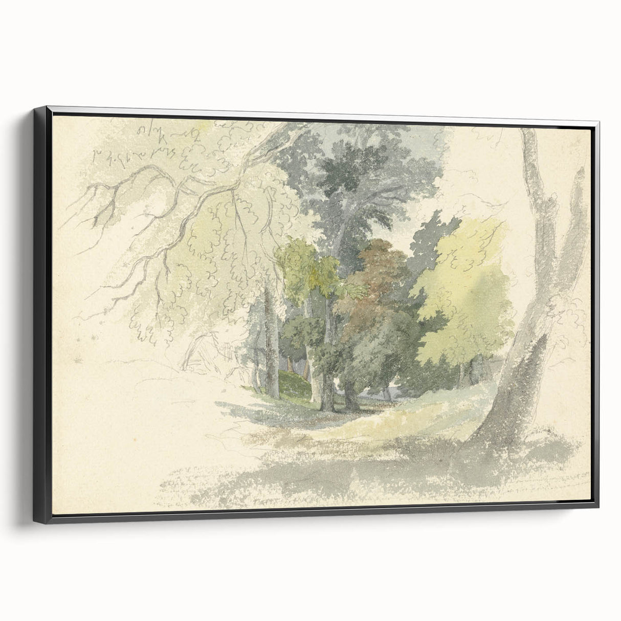 Classic Romantic Paintings: Peaceful Woodland Glade Illustration