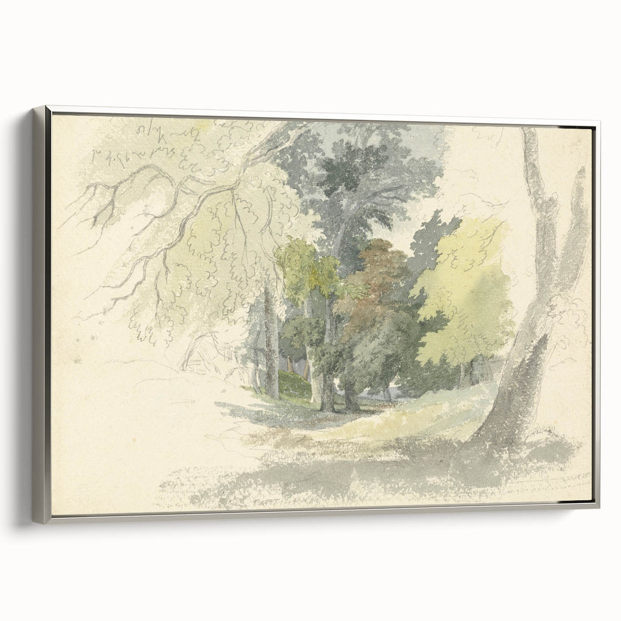 Classic Romantic Paintings: Peaceful Woodland Glade Illustration