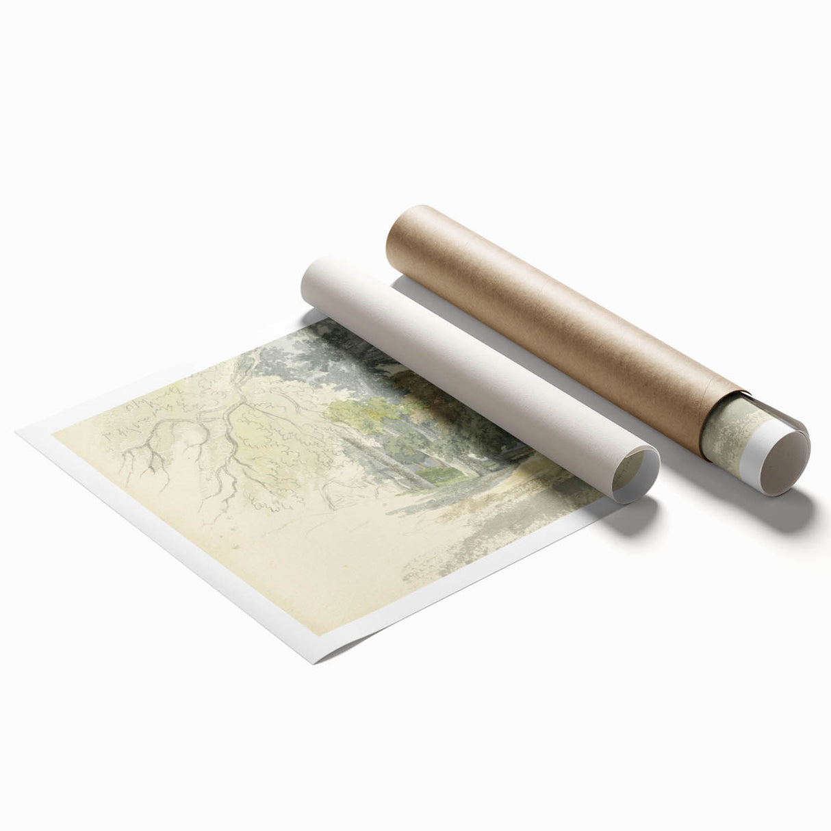 Classic Romantic Paintings: Peaceful Woodland Glade Illustration