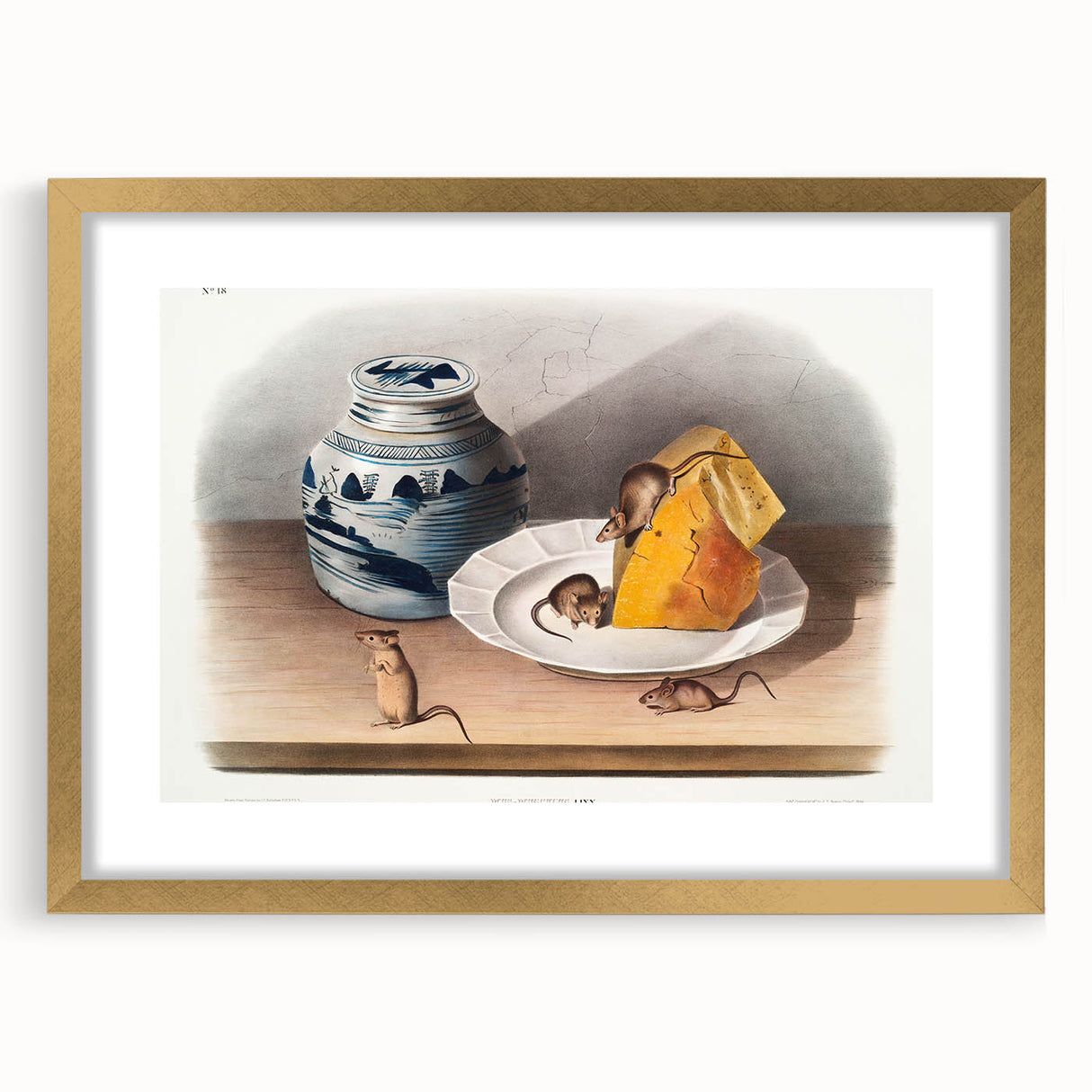 Romanticism Art: Mouse and Cheese Still Life by Audubon