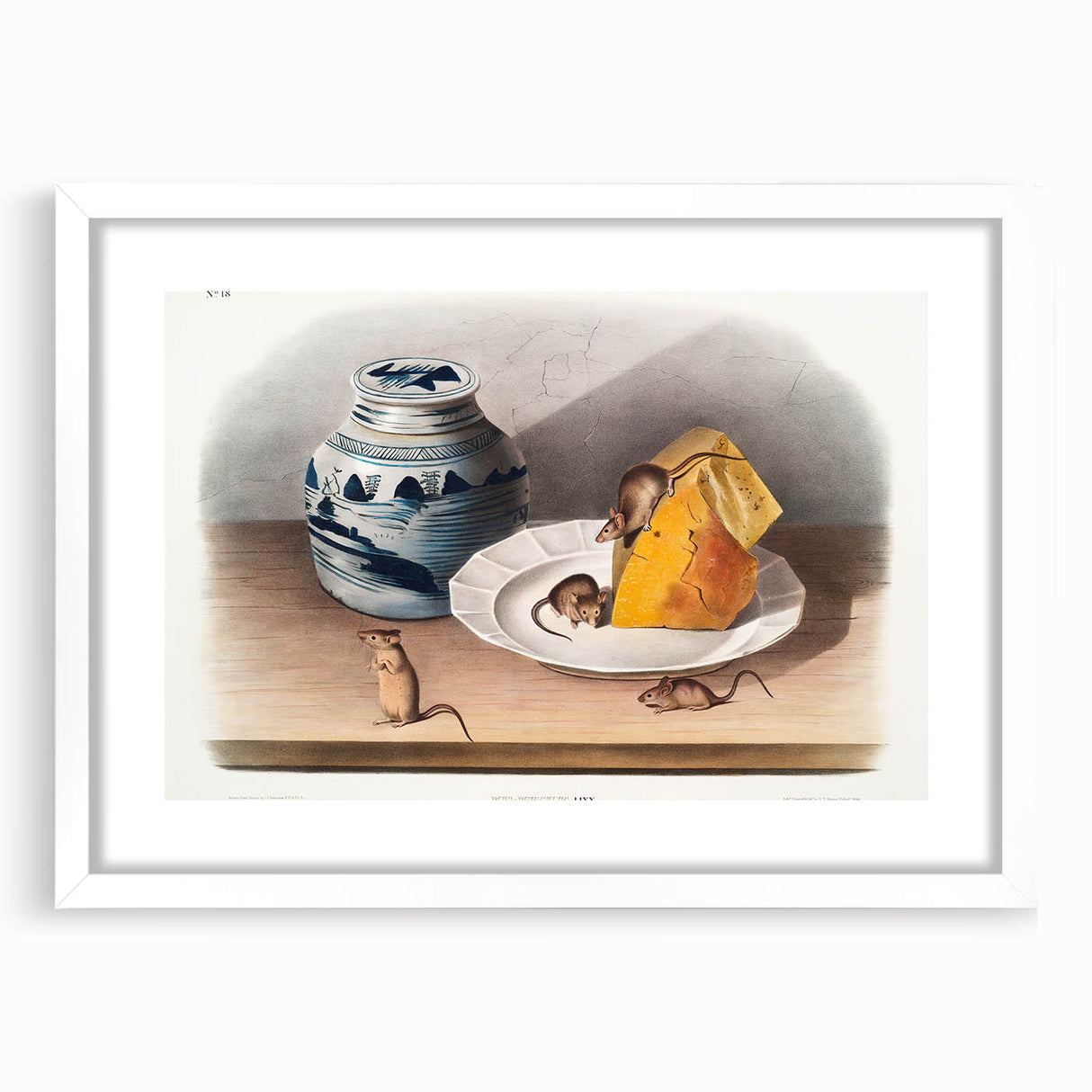 Romanticism Art: Mouse and Cheese Still Life by Audubon