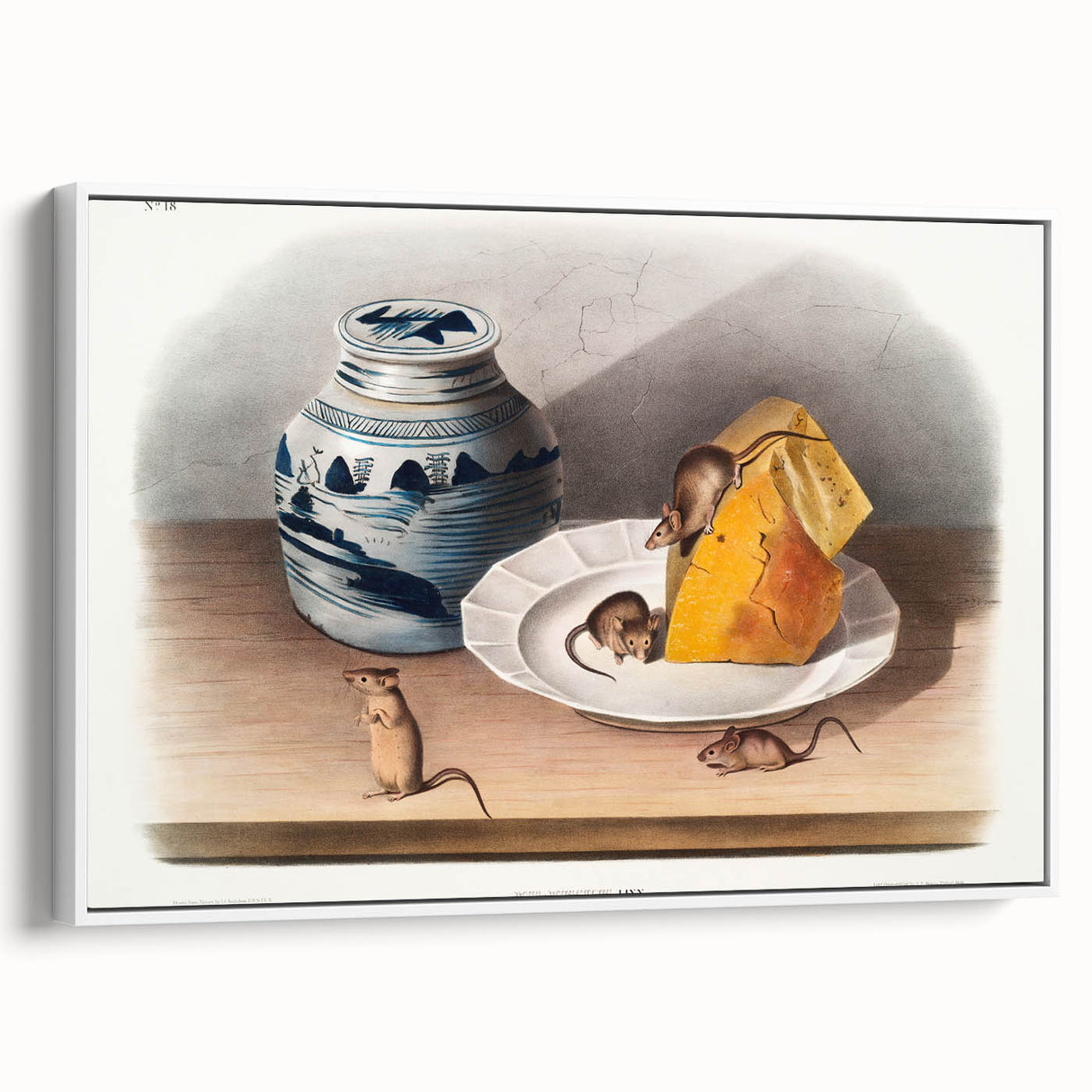 Romanticism Art: Mouse and Cheese Still Life by Audubon