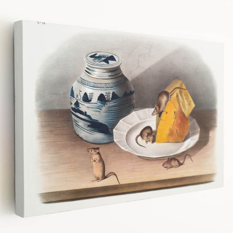 Romanticism Art: Mouse and Cheese Still Life by Audubon