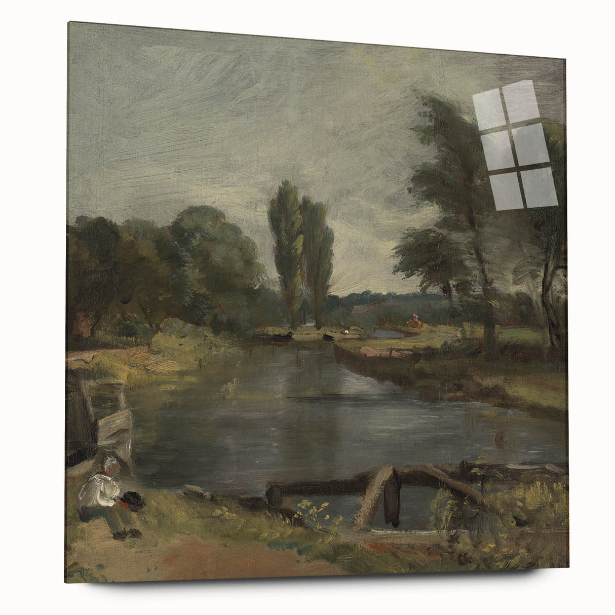 Classic Romantic Paintings: Flatford Lock by John Constable