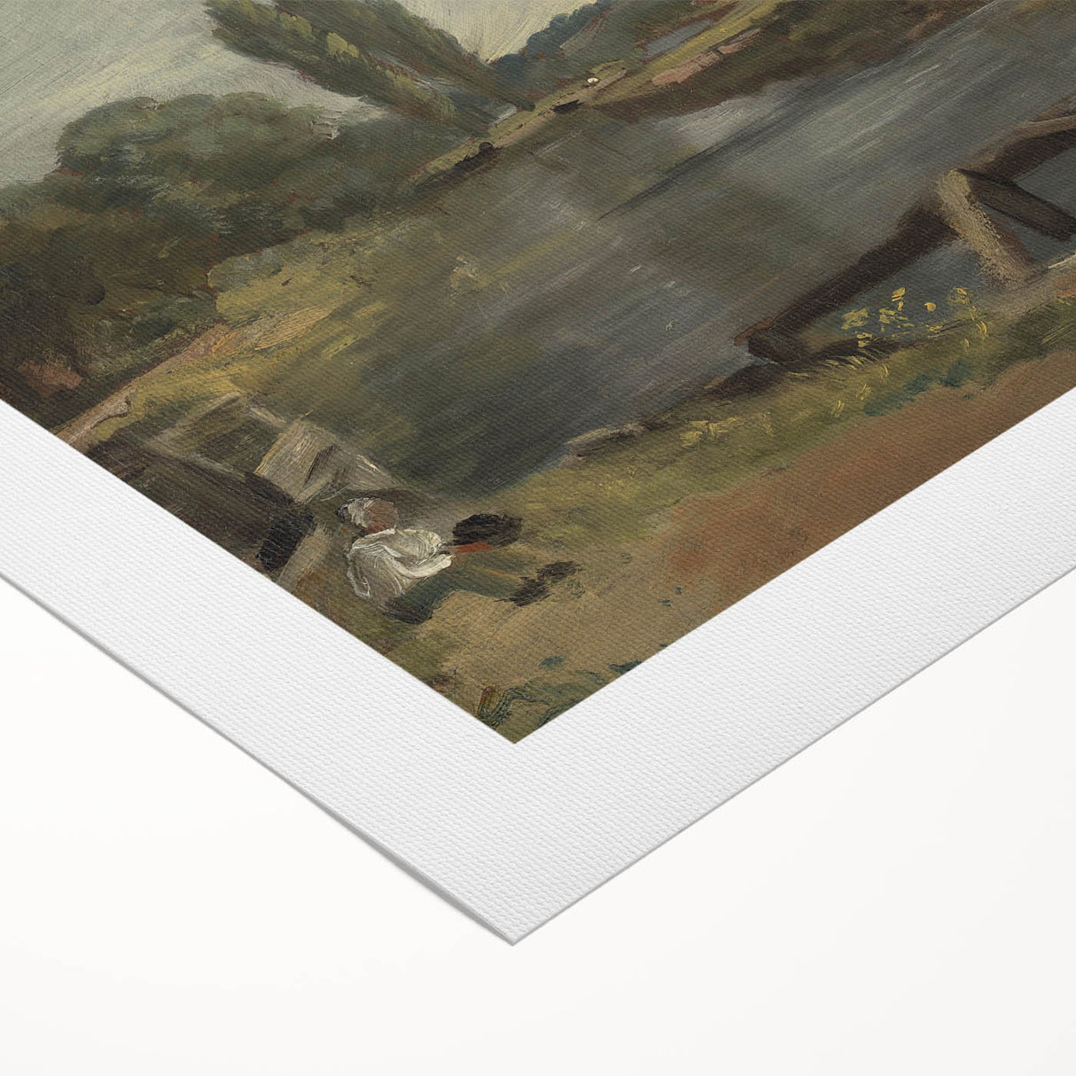 Classic Romantic Paintings: Flatford Lock by John Constable