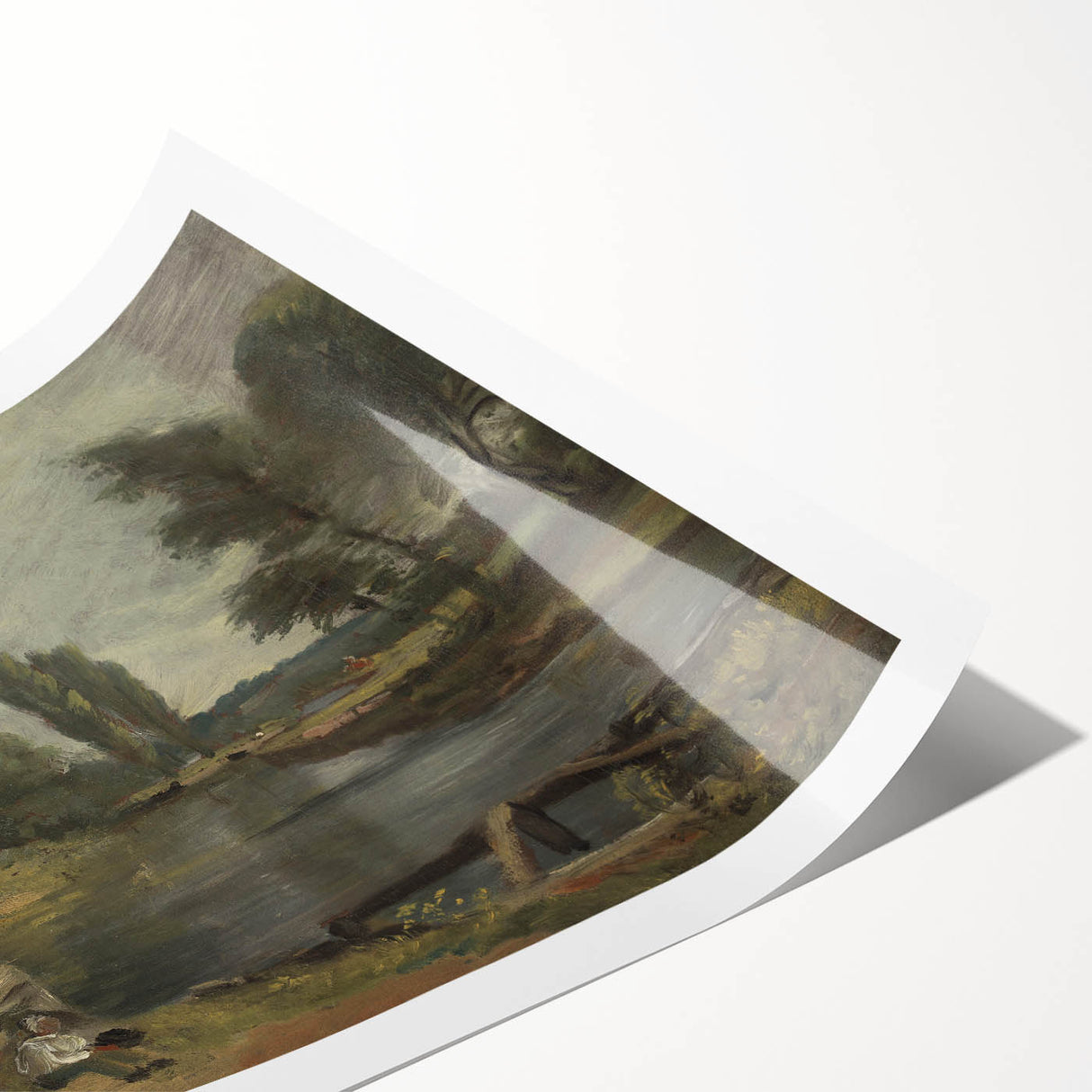 Classic Romantic Paintings: Flatford Lock by John Constable