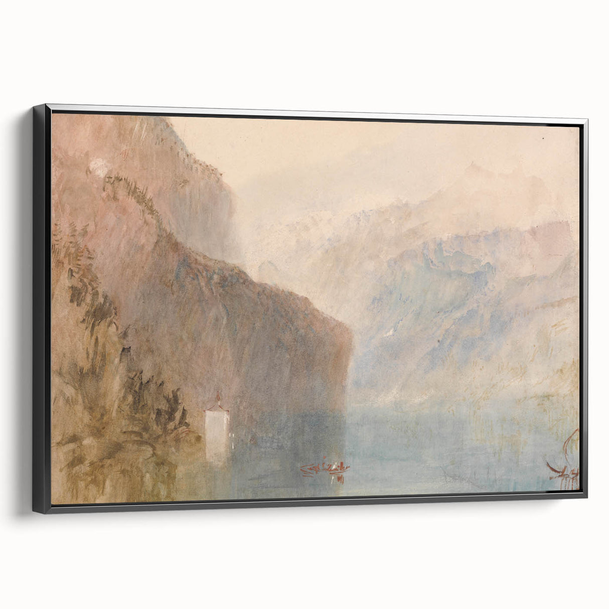 Classic Romantic Paintings: Tell's Chapel on Lake Lucerne